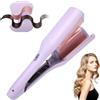 LIROPAU Arricciacapelli,2 Tubi Piastra Onde Ferro Arricciacapelli,32mm per Acconciature Effetto Riccio e Ondulati Temperatura Regolabile Ondulata Ferro Arricciacapelli Professionale Ceramica (Viola)