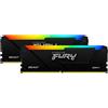 Kingston Ram DIMM DDR4 64GB Kingston Fury Beast RGB 3600MHz CL18 1.35V Nero [KF436C18BB2AK2/64]