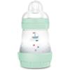 MAM Biberon Easy Start 160 ml, Biberon anticolica per allattamento misto che riduce le bolle d'aria e il rischio di coliche, Accessori neonati autosterilizzanti e con tettarella misura 1, Verde