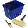 Tecno Prodist KIT TERRAZZE E PAVIMENTI - Rullo di vernice di qualità professionale con secchio a griglia e pennello - BATTONE DA 16 L CON GRIGLIA - PALETTE 50 mm - IMPERMEABILIZZAZIONE SPECIALE