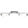 Trio Leuchten Lampada A Barra Con 4 Spot, 100 Cm, Alluminio Trio 821410405 Clapton Faretto LED, 4x4.5 Watt, Cromo/Bianco Spazzolato, 96.5x8x18.5 cm 5 W, Unica