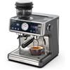 HiBREW H7A Macchina per caffè espresso, 20 bar di pressione, sistema a doppia caldaia, macinino a 30 livelli