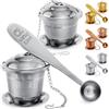 Apace Living Infusore per il Tè Apace (set da 2) con Cucchiaino da Tè e Piattino Anti-goccia - Filtro & Colino in Acciaio Inossidabile Ultra-Elegante per Un'Esperienza di Infusione Superiore (Argento, Medio)