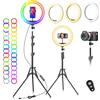 FGRYB Ring Light Professionale Luce Selfie - 10 LED Lampada con Telefono - Luce ad Anello con 59 Treppiede Alto 40 Modalità RGB Di Illuminazione 13 Luminosità per Trucco Fotografia Youtube Video