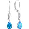 FJ Orecchini Pendenti Goccia Argento 925 Orecchini Acquamarina Pietre Portafortuna Marzo Gioielli Regalo per Donna