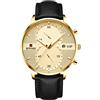 RORIOS Orologio Uomo Classico Luminosi Design Analogico al Quarzo Orologi con Cinturino in Pelle Cronografo Orologi da Polso