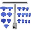 JNNJ 19Pcs Kit per La Rimozione delle Ammaccature Senza Verniciatura, Estrattore per Riparazioni di Ammaccature Auto, Martello a T-Forma e Guarnizione Ventosa, Tiro di Ammaccature Minori per Veicoli