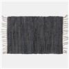 DEGHI Tappeto da interni 120x170 cm in cotone grigio con frange