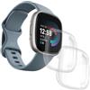 iDaPro [2 pezzi] Custodia per Fitbit Versa 4 / Sense 2 Pellicola protezione TPU accessori -iDaPro Protettiva protettivo Screen Protector Antigraffio Anti-Impronte [trasparente+ trasparente]