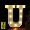 Honphier® - Lettere dell'alfabeto luminose con luci a LED, decorative, a batteria, per ricevimenti, feste, matrimoni, casa o bar (U)