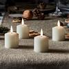 Lights4fun - TruGlow® Set di 4 Candele Votive LED a Pile in Cera D'Avorio con Stoppino e Fiamma Realistica