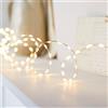 Lights4fun Catena Luminosa Perlata con 378 Micro LED di Luce Bianca Calda per Uso in Interni
