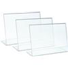 PAJADA - Espositore a4 orizzontale, Acrilico trasparente, orizzontale, Pack da 3 con base a L, porta menu, porta listini, porta avvisi da banco, portaprezzi a4, cornice.