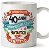 MUGFFINS Tazza Compleanno 40 Anni - Idee Regali Originali et Divertenti per Uomo e Donna - per lui/per lei. Ceramica 350 mL