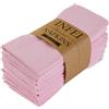 INFEI Tovaglioli di stoffa in e lino tinta unita - Set di 12 (40 x 40 cm) - per eventi e uso domestico (rosa)