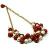 DodiGioielli.it DodiGioielli Collana Girocollo Donna Charms con Palline e Gocce in Pasta di Corallo Rosso Sardegna e Perle Bianche - 47 cm - Gioielli Artigianali Made in Italy - Nichel free