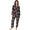Disney Minnie Mouse - Pigiama corto da donna, in raso, estivo, due pezzi, taglie 40-50, Nero , 44-46
