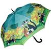 VON LILIENFELD® Ombrello Pioggia Rosina Wachtmeister: All Together Lungo Classico Automatico Stabile Colorato Arte Fiore Gatto