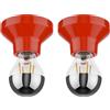 ledscom.de 2 pezzi Plafoniera LED Elektra rosso porcellana incl. lampada a specchio E27 667lm bianco caldo