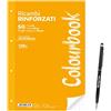 Gicaprice 50 Fogli Ricambi A4 Rinforzati con banda laterale antistrappo, 90 grammi + OMAGGIO PENNA TOUCH GICAPRICE (10mm)