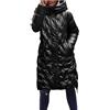 L9WEI Piumino da donna giacca lunga invernale con pelliccia parka invernale giacca di piume invernale giacca spessa imbottita casual giacca invernale con cappuccio, Nero , M