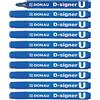 DONAU 7371001-10PL D-Signer U - Pennarello indelebile / 10 pezzi/blu/punta rotonda 2-4 mm (tratto) / indelebile/atossico/impermeabile/a base di alcool