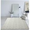 Mias Teppiche Mia's Teppiche Cielo Tappeto Moderno a Pelo Corto Denso, Soggiorno, Camera, Elegante Brillante, Fibra Brillante, Effetto Rilievo, Piuma, Crema, 80 x 300 cm