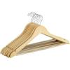 Wenko Grucce sagomate Eco, set 8 appendini, asta portapantaloni, intaglio per gonne, Legno, Marrone, 45 x 23.5 x 1.2 cm
