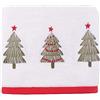Fusion Christmas Trees - Asciugamani in 100% cotone, 50 x 90 cm, colore: Bianco