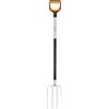 Fiskars Forcone per Terreni Duri e Sassosi, Con 4 Rebbi, Lunghezza: 120 cm, Rebbi in Acciaio di Qualità/Manico in Plastica Rinforzata con Fibra di Vetro, Nero/Arancione, Solid, Xact, 1070716