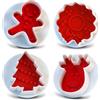 Guador Formine Biscotti Natale 3D Tagliabiscotti Natale,Guador Plastica Stampi Biscotti Stampo per Biscotti Natalizi Albero di Natale Omino di Pan di Zenzero Renna Papillon Stampi Biscotti Natale 4pcs