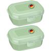 Westmark 2 x Snack Box Contenitore per Pane, con Chiusura a Scatto, Altezza 7.4 cm, Plastica, Maxi, Verde, 235222EM
