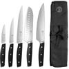 MasterChef Set Coltelli da Cucina Professionali con Borsa Coltelli Chef, Set di Coltelli da Chef, Santoku, Tritatutto, da Ufficio e per Verdure, Acciaio Inossidabile ad Alto Carbonio, 5 Pezzi