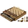 Peradix 2 in 1 Scacchiera e Dama in Legno, Set di Magnetica Scacchi con Cassetto,Scacchi e Dama da Viaggio Fatti a Mano,Scacchiera Professionale Gioco da Tavola,32x32cm, PUZ-34