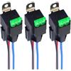 CGEAMDY 3 Pezzi 12V Relè Universale con Imbracatura di Socket, Universale Relè per Auto, 12V Relè Universale 4 Contatti, per Veicolo Veicolo Van Boat Truck Durevole Dell'automobile(Quattro-Zampe)