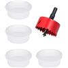 LightBeacon 4 Pezzi Passacavi Scrivania, Passacavi Rotondo Passacavo con 1 Sega a Tazza 80 mm, Passacavi da Scrivania in Plastica, per Organizzare Filo Scrivanie, Uffici, Bianco