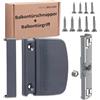 Ante bellum Maniglia per porta del balcone e porta del balcone, set con maniglia per porta esterna e chiudiporta del balcone, viti incluse (RAL 7016)