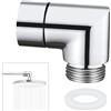 BAVUNV 90 Gradi Doccetta Adattatore, 1/2 Adattatore per Doccetta Raccordo, Doccetta a Gomito con Guarnizione Angolare per Braccio Doccia per Soffioni Doccia Rubinetti e Tubi Dell'acqua