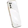 Topme Custodia in Silicone per Samsung Galaxy S10 Lite/Galaxy A91 (6.7 Inches), [ Cover per Telefono in Stile Bordo Dorato] - Bianco