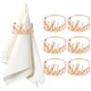 BOFUNX 6pcs Anelli Portatovaglioli in Metallo Portatovaglioli Oro Anelli di Tovagliolo Portatovaglioli Eid Mubarak Lettere Decorazione da Tavolo per Eid Mubarak Luna Ramadan Festa