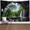 Wycian Arazzo da parete verde naturale cascata arazzo giungla Tapestry Mountains - Arazzo da parete in microfibra, lavabile, XXL, 300 x 260 cm, W2Y2C0IA60NCA9VE005