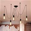 Lrpiyvo Vintage Lampadario Industriale Lampada a Sospensione, Spider Lampadario a Sospensione Industrial Light, Lampadario Pendente Regolabile in Lunghezza