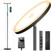 Yikuneng 36W Lampada Da Terra Salotto, 3600LM Luminosa LED Piantana Dimmerabile con Telecomando e Touch Control, 2700K-6500K Moderna Lampada Da Terra per Soggiorno Letto Ufficio