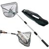 LEcylankEr Retino da pesca Guadino pieghevole Gommato con manico telescopico 120 cm Retino da pesca per pesca