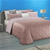 Clara Home Milano CLARA HOME Trapunta Matrimoniale 2 Piazze Invernale 300gr/mq Double Face Color Cipria/Rosa, Piumone in Soffice Velluto Manopesca, Made in Italy