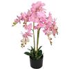 vidaXL Orchidea Artificiale con Vaso 75 cm Rosa Piante Finte Fiori Arredo Casa