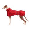 Opaeroo Impermeabile per cani Giacca impermeabile per cani con striscia riflettente regolabile Vestiti impermeabili per animali domestici con bande regolabili Adatto per levrieri e Whippet XS rosso