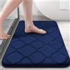 Homaxy Tappetino da bagno in memory foam, antiscivolo, morbido, assorbente, lavabile, facile da pulire, 50 x 76 cm, blu navy