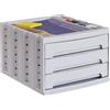 M-Office Freya Módulo Sostenible Serie 6000 Resistencia Producto 100% Reciclado Y Reciclable con 3 Cajones Grandes Y Carcasa En Color Gris