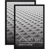 Americanflat 20x30 Cornice Portafoto in Nero - Formato Orizzontale e Verticale per Parete - 2 Pezzi